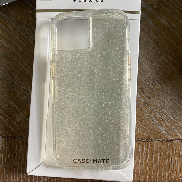NIB Case-Mate Sheer Crystal Gold Glitter iPhone 15 iPhone 14 iPhone 13 - Picture 7 of 7